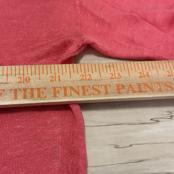 ANN TAYLOR Blouse Linen Blend Slub Knit 3/4 Sleeve Stripe White Pink NWT - Picture 6 of 7